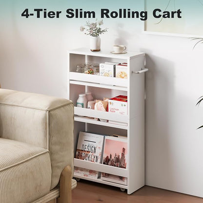 MARTY White Slim Storage Cart - Image 6