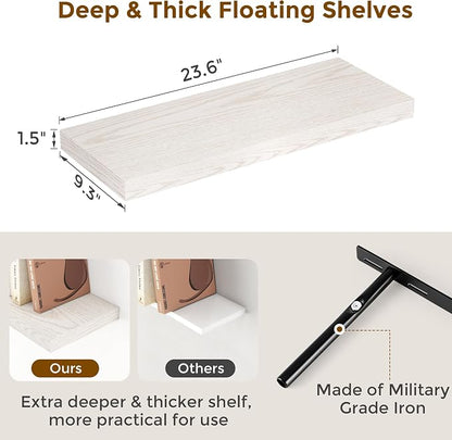 24 Inch Floating Shelves for Wall 2 Pack for Bedroom|Kitchen|Bathroom, Wall - Image 3