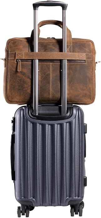 KomalC 16 Inch Leather briefcases Laptop Messenger Bags - Image 6