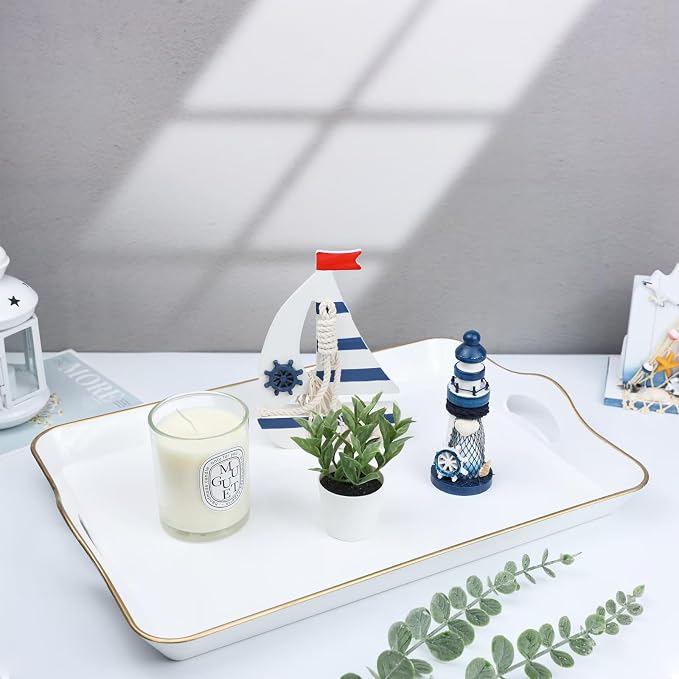 Spsyrine White Decorative Serving Tray - Image 3
