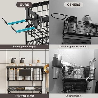 Hair Dryer Holder Wall Mounted, Adheisve Hair Styling Tool Organizer - Image 7