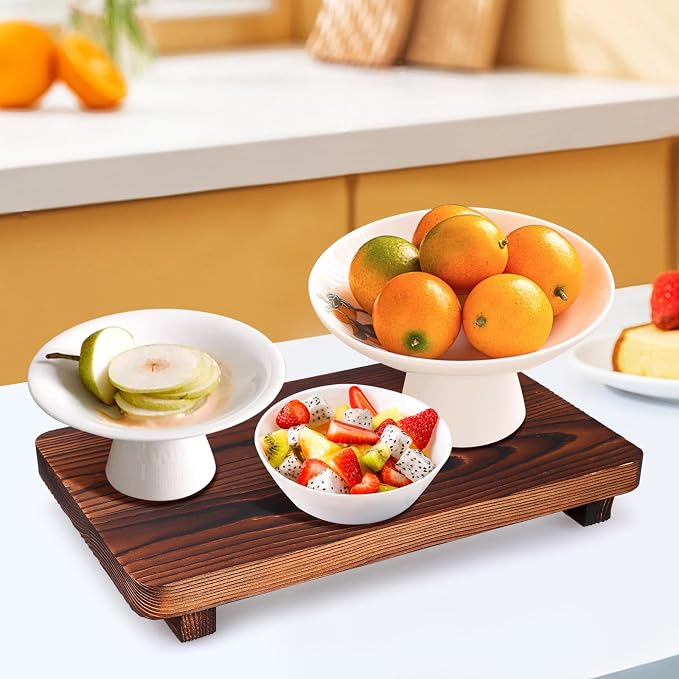 Farmhouse Bathroom Counter Tray Wood Risers Display Stands Kitchen Countertop - Image 7