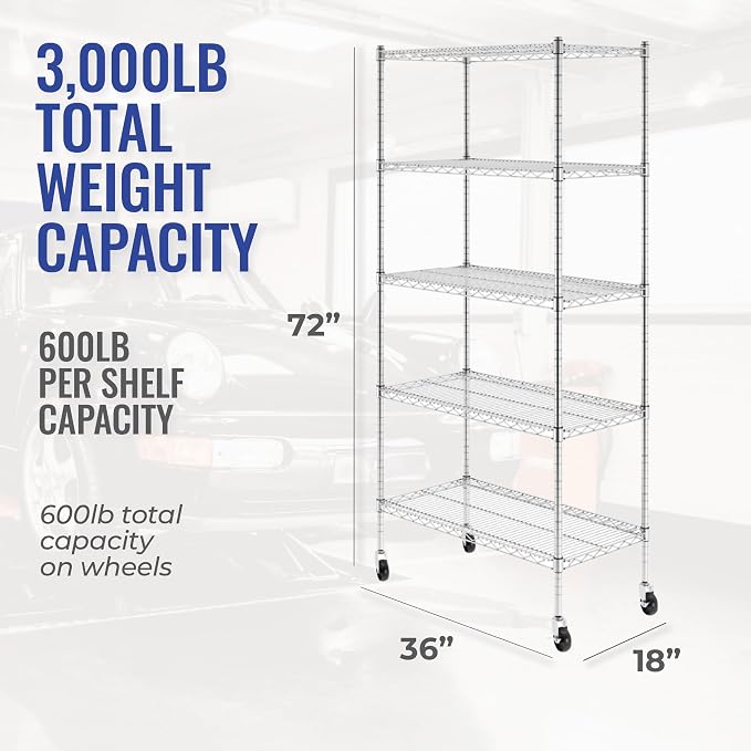 SafeRacks - NSF Certified Storage Shelves, Heavy Duty Steel Wire Unit - Image 2
