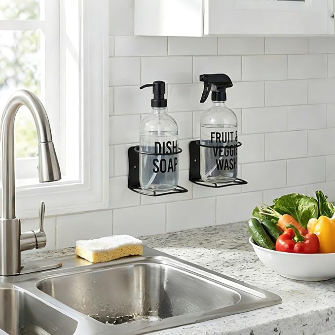 Okllen 4 Pack Spray Bottle Holder, Heavy Duty Metal Wall Mount Spray Can Holder - Image 6