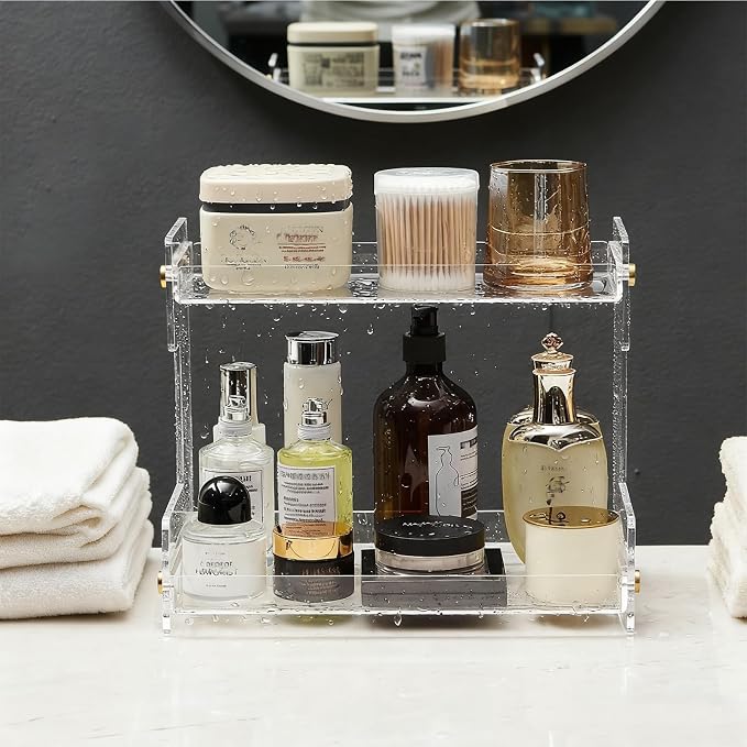 NEWRAIN Bathroom Organizer Countertop, Makeup 2-Tier Organizer Counter Organizer - Image 4