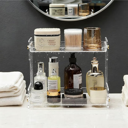 NEWRAIN Bathroom Organizer Countertop, Makeup 2-Tier Organizer Counter Organizer - Image 4