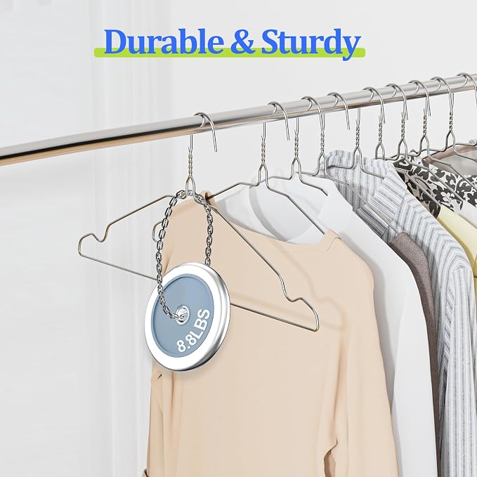 Metal Wire Clothes Hangers 100 Pack, Space Saving Hangers - Image 4