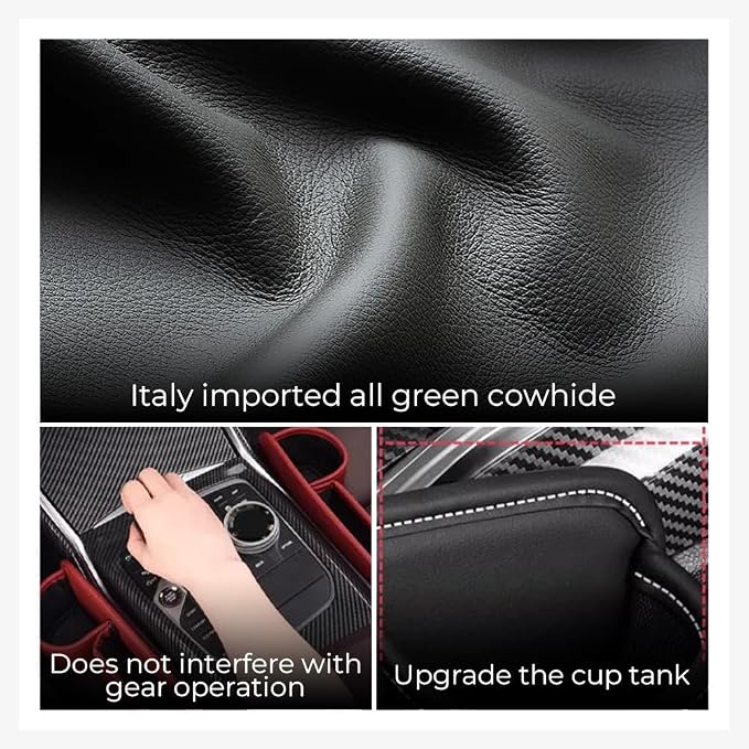 Car Leather Cup Holder Gap Bag, 2025 Upgrade Car Storage Box - Image 4