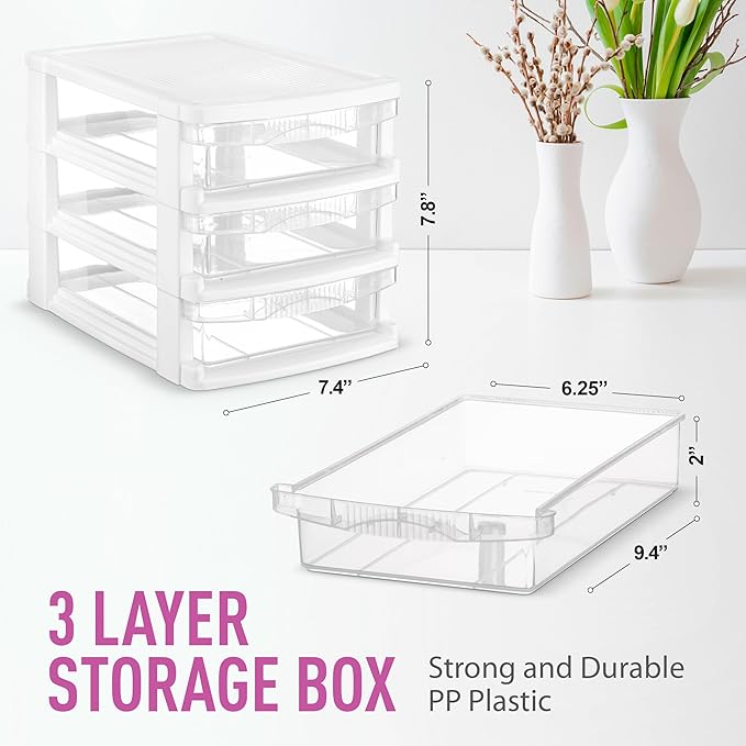 Tribello 3 Drawer Plastic Storage, Mini Drawer Unit - Image 3