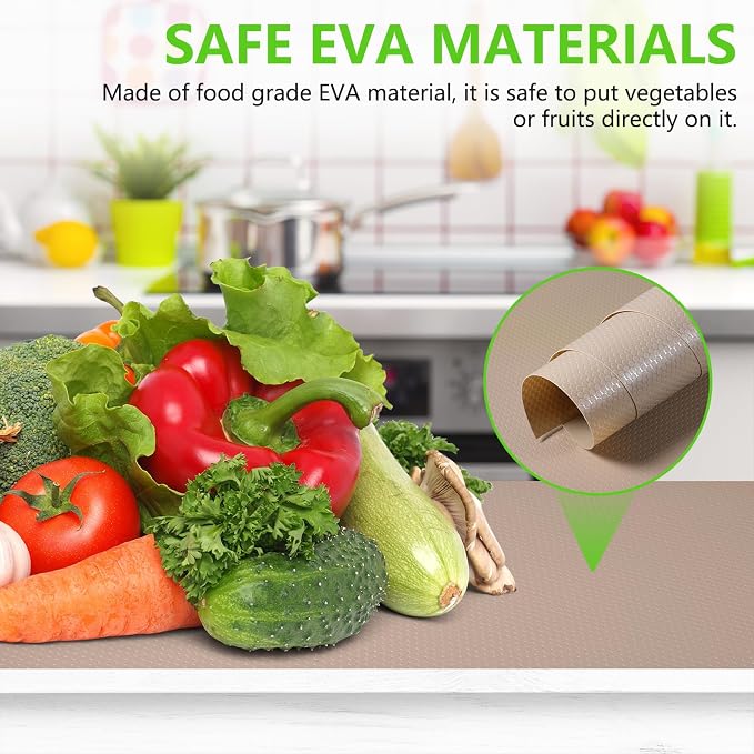 Beige Shelf Liners for Kitchen Cabinets Non Adhesive Drawer Liner for Bathroom - Image 3