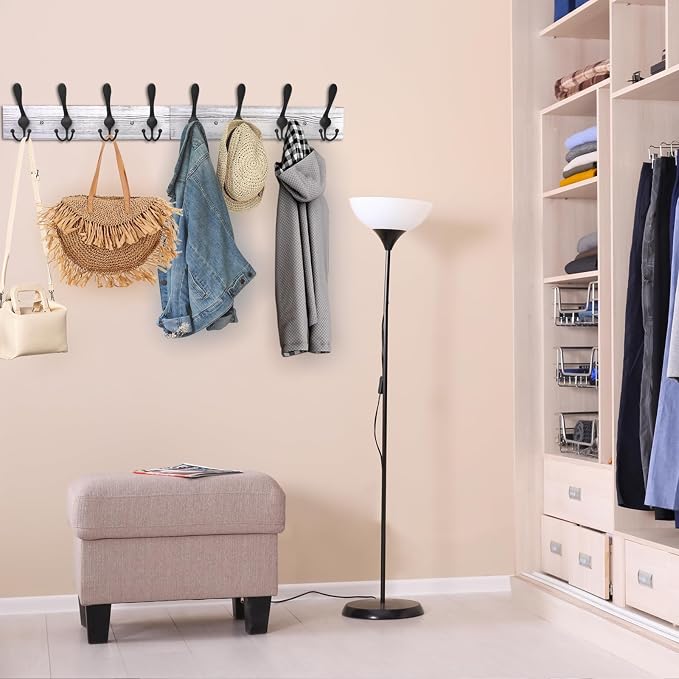 IBosins Wall Mounted Coat Rack, 31.4'' Long, Rustic Wood & Aluminum Coat Rack - Image 5