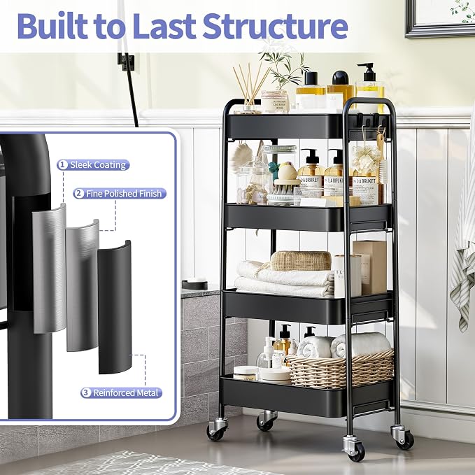 TOOLF 4-Tier Rolling Cart - Image 3