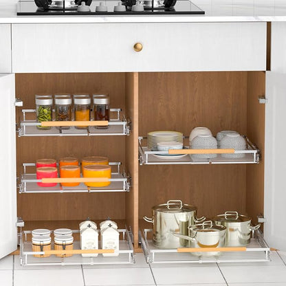Pull Out Drawer Cabinet Organizer, Expandable Slide Out Storage Shelves - Image 6
