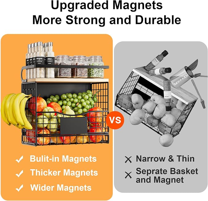 Magnetic Shelf for Fridge, Kitchen Storage Basket for Onion, Fruit and - Image 6