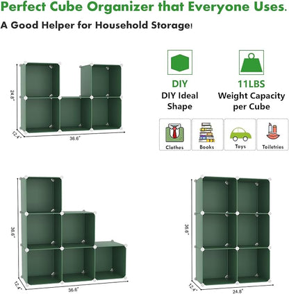 C&AHOME 6-Cube Storage Organizer, Stackable Storage Cubes Shelves, Portable - Image 2