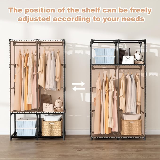 Portable Closet for Hanging Clothes, Portable Wardrobe Closet - Image 6