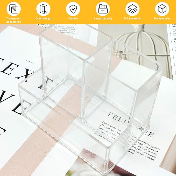 Cerpourt Clear Acrylic Makeup Brush Organizer, Pencil Pen Holder - Image 4