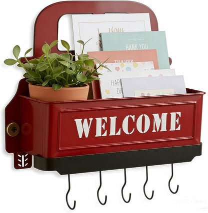 Truck Farmhouse Key Rack & Rustic Metal Wall Planter, Wall Mounted Flower Pot by Unknown