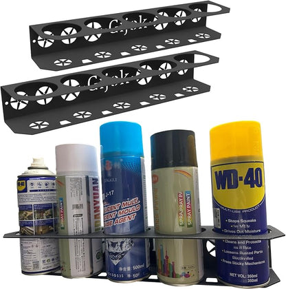 2 Pack Five Cans Wall-Mounted Steel Aerosol Spray Can Holder, Steel Wall Mount by Gijok