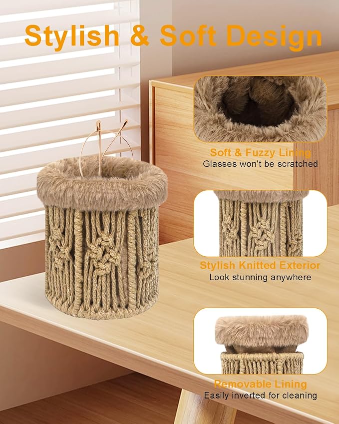 Glasses Holder, Anti-scratch Plush Lined Eyeglass Holder Stand - Image 5