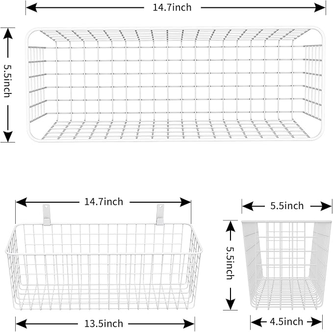 Joben Oligey 3 Set Hanging Wall Wire Baskets, Farmhouse Food Storage Kitchen - Image 3