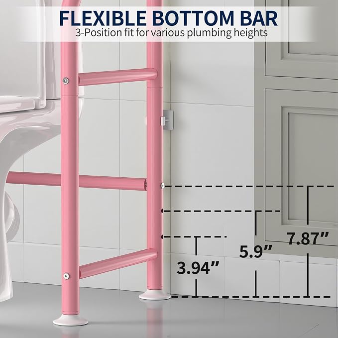 GloTika 3-Tier Over Toilet Storage Rack, Metal Over Toilet Bathroom Organizer - Image 4
