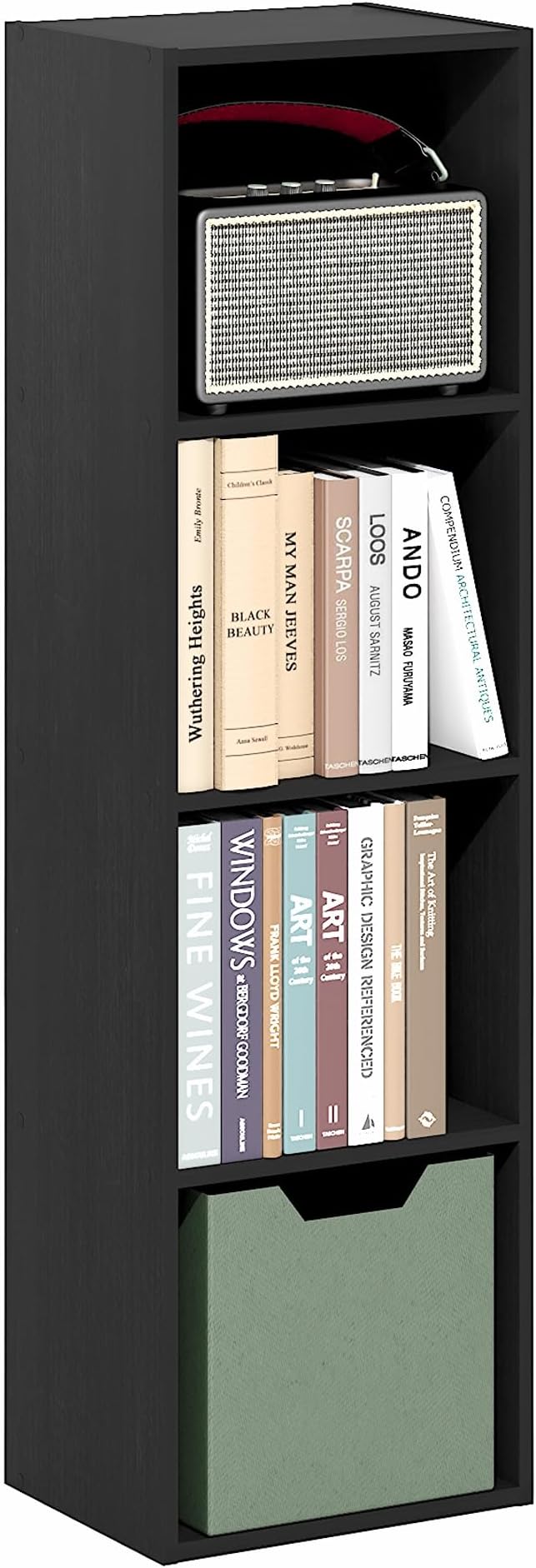 Furinno PASIR Book Shelf, 4-Tier Bookcase, Modern Standing Bookshelf, Open - Image 4