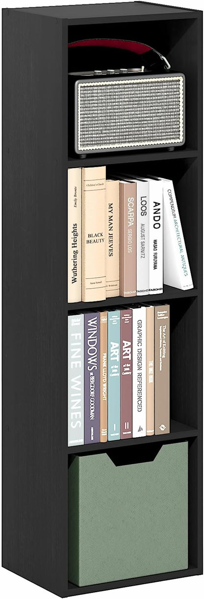 Furinno PASIR Book Shelf, 4-Tier Bookcase, Modern Standing Bookshelf, Open - Image 4