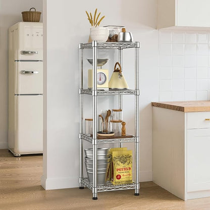 Metal Wire Shelving Unit Storage Shelves 4 Tier Adjustable Shelf Sturdy Steel - Image 2