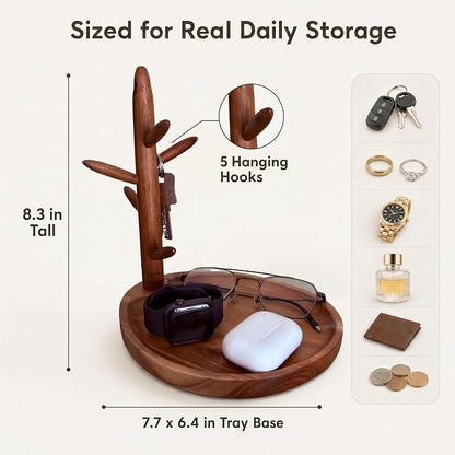 Solid Acacia Key Tray for Entryway Table, Key Holder - Image 3