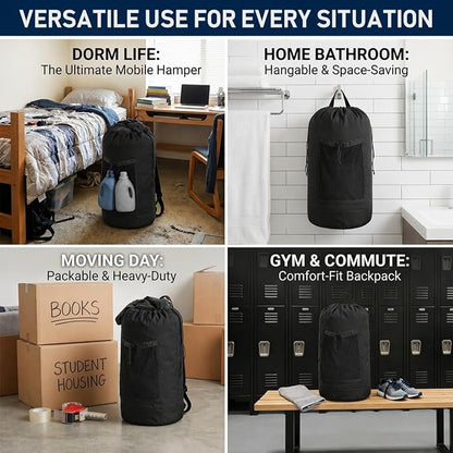 Backpack Laundry Bag Durable Polyster Laundry Backpack Bag - Image 6