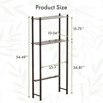 AmazerBath Bamboo Over The Toilet Storage Shelf, 2-Tier Over Toilet Bathroom - Image 2