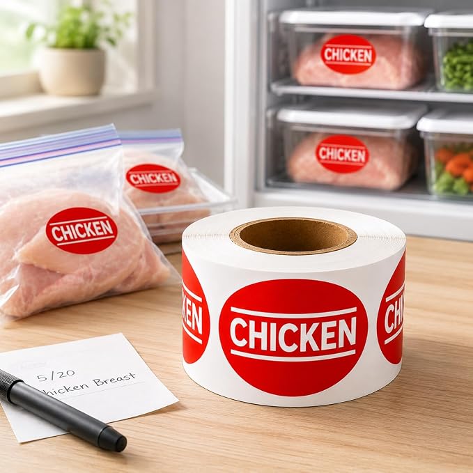Chicken Labels Stickers 500PCS, 1.75" x 1" Meat Labels - Image 5