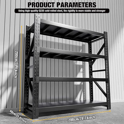 5000lbs Load Capacity, Heavy Duty 4-Tier Steel Shelving Unit, Adjustable - Image 2