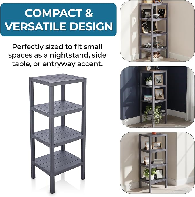 Honey-Can-Do 4-Tier Plastic Storage Shelf, Freestanding, closet or office - Image 7