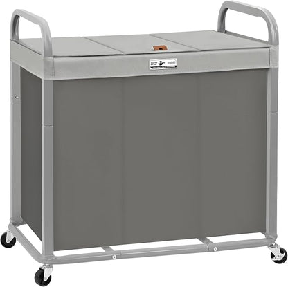 STORAGE MANIAC 3 Section Laundry Sorter, 60 Gal. Laundry Hamper Cart by STORAGEMANIAC