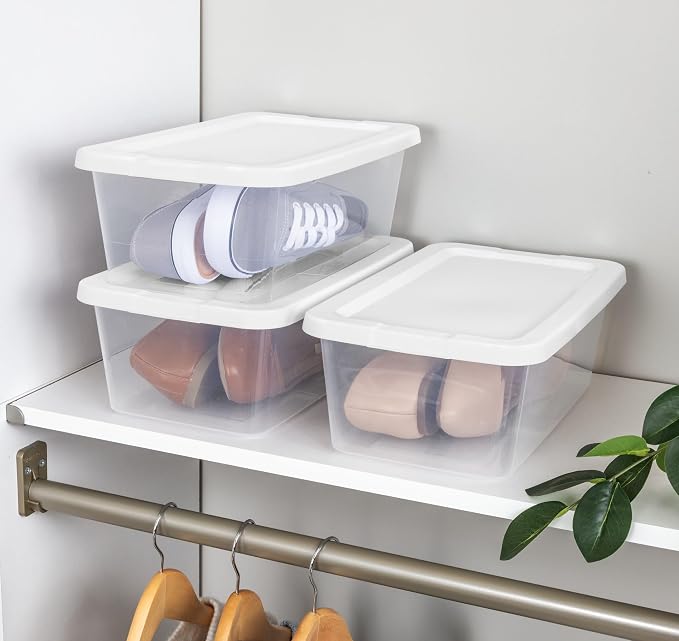 20-Pack 6 Quart Storage Boxes – Clear Plastic Storage Bin - Image 4