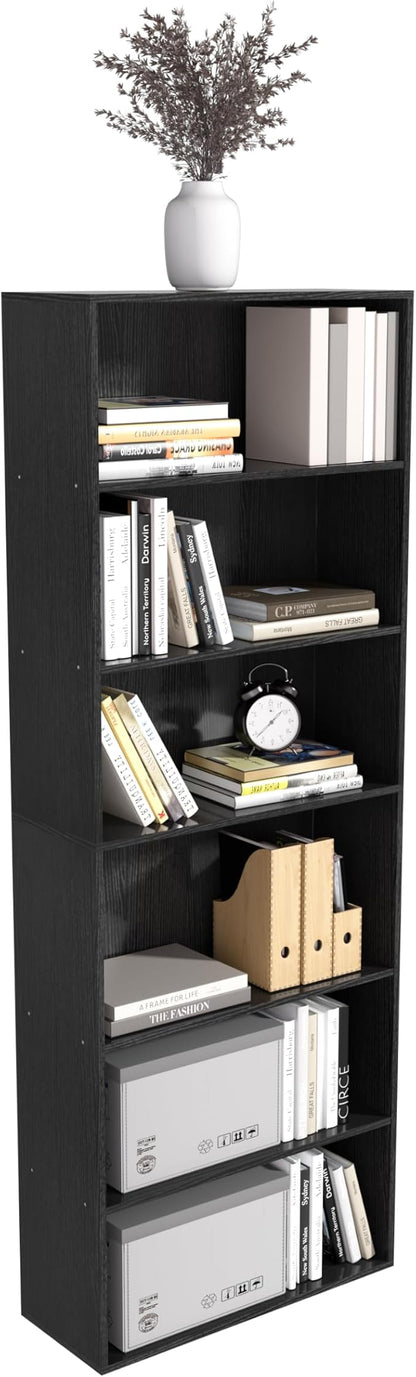 Wooden 6 Tier Book Shelf, 6 Cube Storage Organizer, 6 Tier Low Bookcase Storage by NewBeth