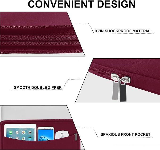 Laptop Sleeve 15.6 inch, Shockproof Protective Laptop Cover Briefcase Carrying - Image 3