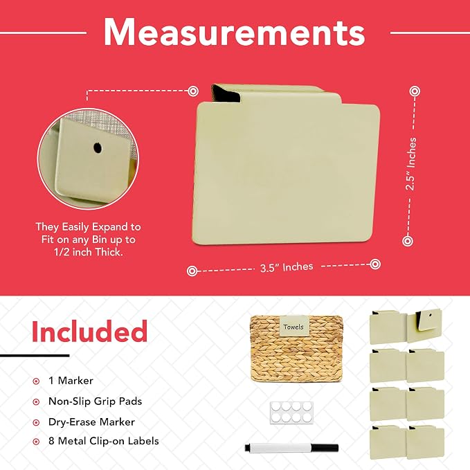 Labels for Storage Bins | Metal Storage Bin Clips - Image 2