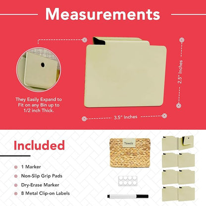 Labels for Storage Bins | Metal Storage Bin Clips - Image 2