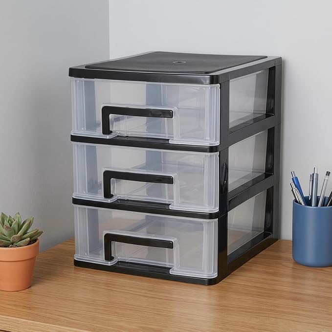 Angoily 3 Tier Plastic Drawer Type Closet, Plastic Home Office Storage Organizer - Image 4