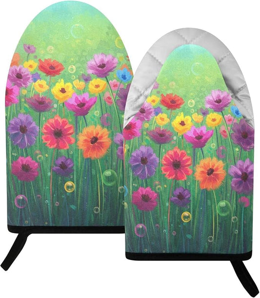 Heat Resistant Oven Mitts, Floral Flowers Spring Color Plants Kitchen Gloves by JSTEL