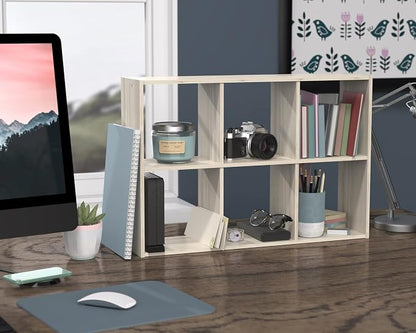 ClosetMaid 5430 Mini 6-Cube Desktop or Wall Mount Organizer, Bleached Walnut - Image 6
