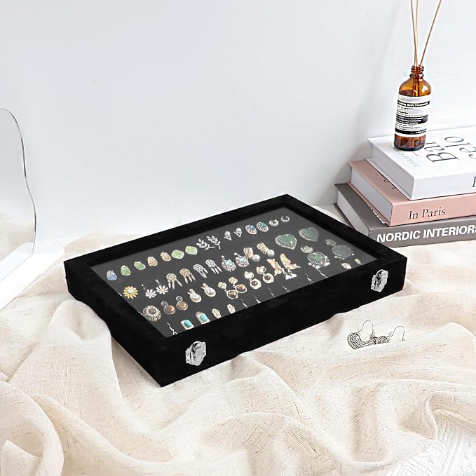 Wudygirl Earring Organizer Tray Jewelry Organizer 32 Pairs Earring Box - Image 5