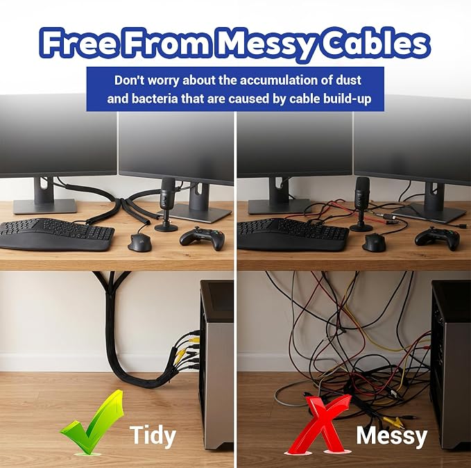 15-Pack Black Cable Sleeve Organizers - Image 5