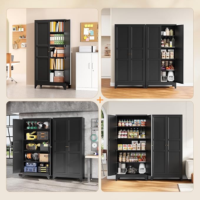 Yizosh Metal Pantry Cabinet, Cupboard - Image 9