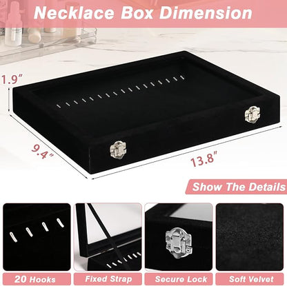 Cirhy Necklace Organizer Box, Anti-Tarnish Jewelry Box & Dustproof Necklace Case - Image 6