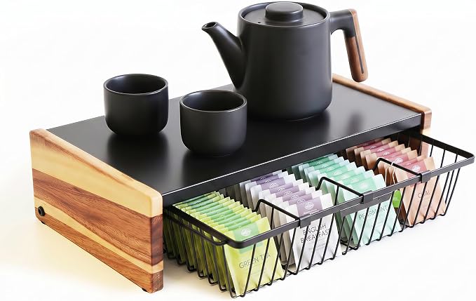 WILDMOS Tea Bag Organizer, Wire Basket Drawer Design by WILDMOSENJOYYOURHOME