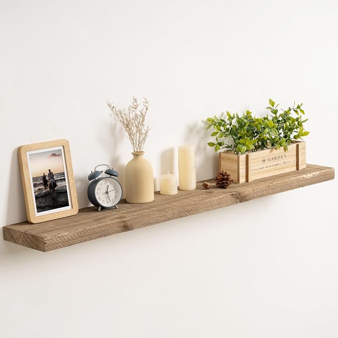 44 Inch Long Solid Wood Floating Shelves by FLYJOE